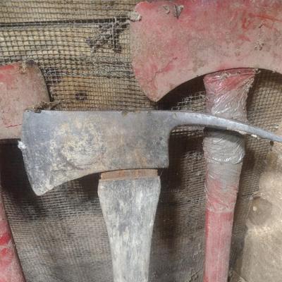 Collection of Axes Various Sizes and Head Shapes