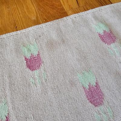 Pink Tulip Dedign Cotyon Rug (LR-JS)