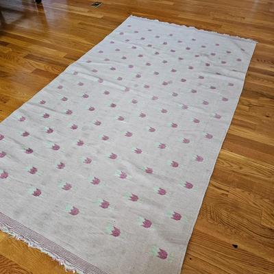 Pink Tulip Dedign Cotyon Rug (LR-JS)