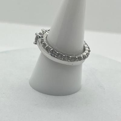 LOT 2: Two Sterling Silver Cubic Zirconia Rings - Size 8 and 9 - 6.4 GTW