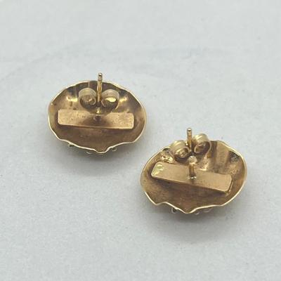 LOT 7: 14K Yellow Gold Pierced Earrings - 3.2 Grams