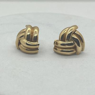 LOT 9: 14K Yellow Gold Pierced Earrings - 2.3 Grams