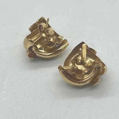 LOT 9: 14K Yellow Gold Pierced Earrings - 2.3 Grams