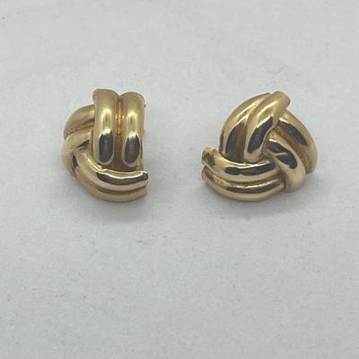LOT 9: 14K Yellow Gold Pierced Earrings - 2.3 Grams