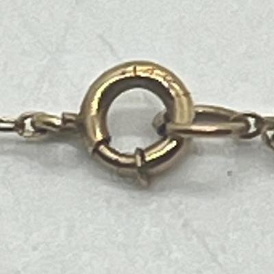 LOT 10: 14K Yellow Gold 13" Necklace with Pearl Pendant and Pearl Stud Earrings - 2.0 GTW