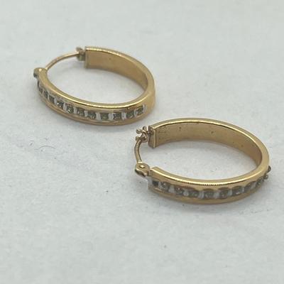 LOT 11: 14K Yellow Gold Hoop Earrings - 1.3 GTW