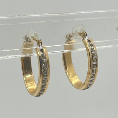 LOT 11: 14K Yellow Gold Hoop Earrings - 1.3 GTW