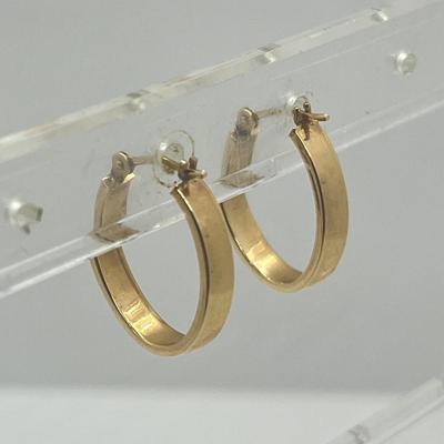 LOT 11: 14K Yellow Gold Hoop Earrings - 1.3 GTW
