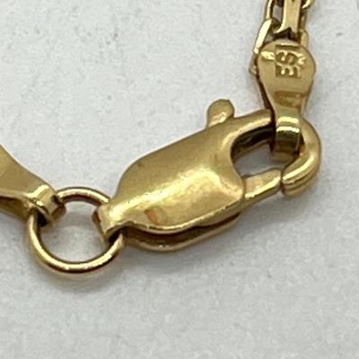 LOT 13: 14K Yellow Gold 17.5" Necklace with Blue Topaz Rhinestone Pendant - 10.8 GTW
