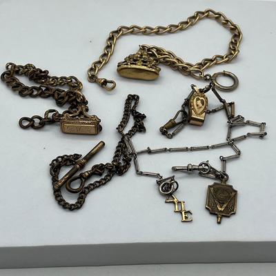 LOT 21: Vintage Pocket Watch Chains