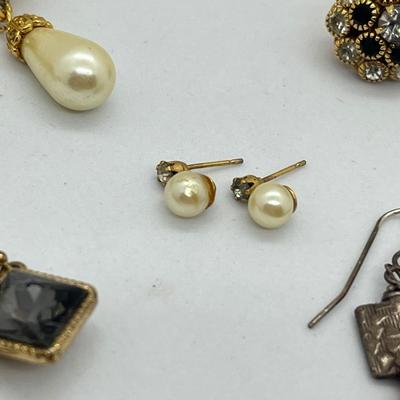 LOT 24: Collection of Gold Toned Pierced Earrings