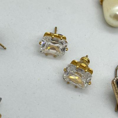 LOT 24: Collection of Gold Toned Pierced Earrings