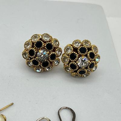 LOT 24: Collection of Gold Toned Pierced Earrings
