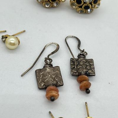 LOT 24: Collection of Gold Toned Pierced Earrings