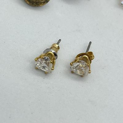 LOT 24: Collection of Gold Toned Pierced Earrings
