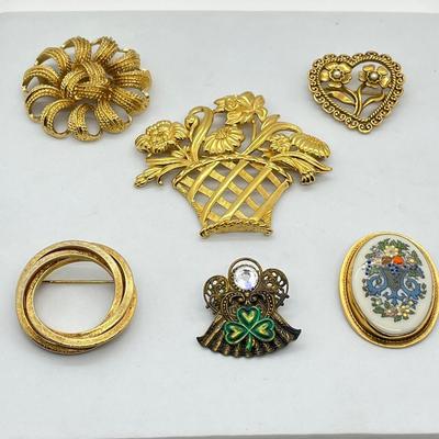 LOT 25: Pretty Vintage Brooch/Pin Collection - Lenox and More!