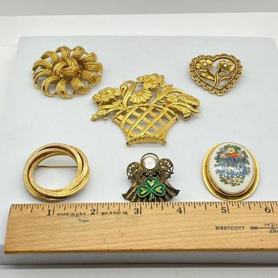 LOT 25: Pretty Vintage Brooch/Pin Collection - Lenox and More!
