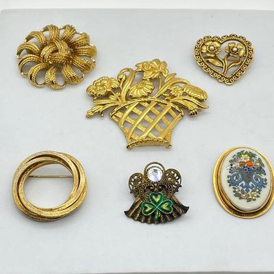 LOT 25: Pretty Vintage Brooch/Pin Collection - Lenox and More!