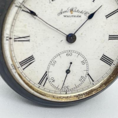 LOT 29: Vintage Waltham Pocket Watch with Coin Silver Case - Needs Repair