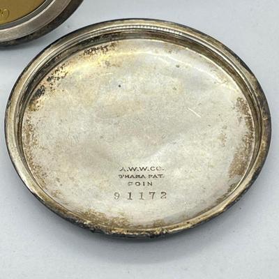 LOT 29: Vintage Waltham Pocket Watch with Coin Silver Case - Needs Repair