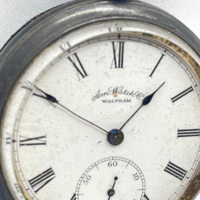 LOT 29: Vintage Waltham Pocket Watch with Coin Silver Case - Needs Repair