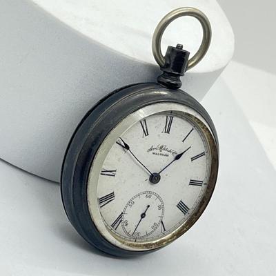 LOT 29: Vintage Waltham Pocket Watch with Coin Silver Case - Needs Repair