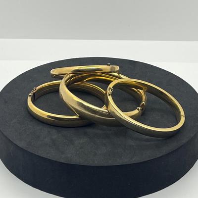 LOT 33: Vintage Gold Filled Hinged Bracelets