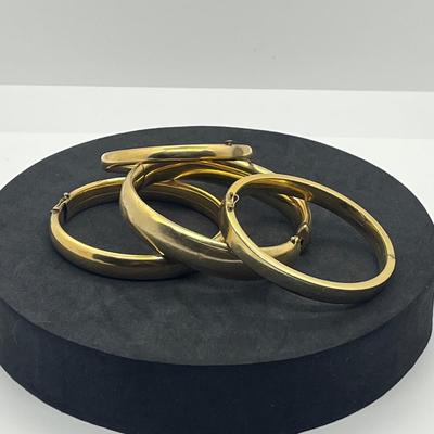 LOT 33: Vintage Gold Filled Hinged Bracelets