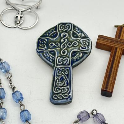 LOT 36: Catholic Religious Lot - Rosaries (Some Sterling) and More