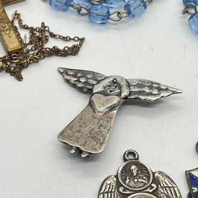 LOT 36: Catholic Religious Lot - Rosaries (Some Sterling) and More