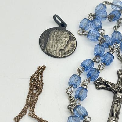 LOT 36: Catholic Religious Lot - Rosaries (Some Sterling) and More