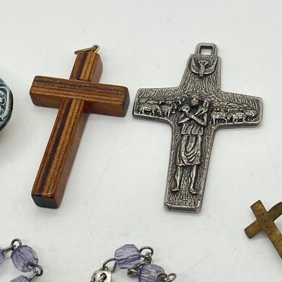 LOT 36: Catholic Religious Lot - Rosaries (Some Sterling) and More