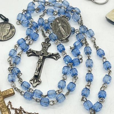 LOT 36: Catholic Religious Lot - Rosaries (Some Sterling) and More