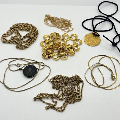 LOT 37: Gold Toned Necklace Collection
