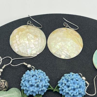 LOT 38: Unique Aqua/Teal/Blue Colored Pierced Earring Collection