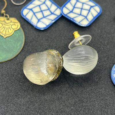 LOT 38: Unique Aqua/Teal/Blue Colored Pierced Earring Collection