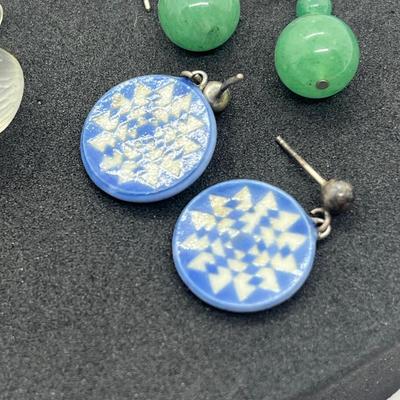 LOT 38: Unique Aqua/Teal/Blue Colored Pierced Earring Collection