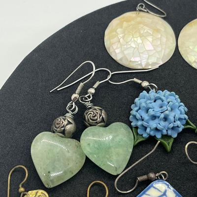 LOT 38: Unique Aqua/Teal/Blue Colored Pierced Earring Collection