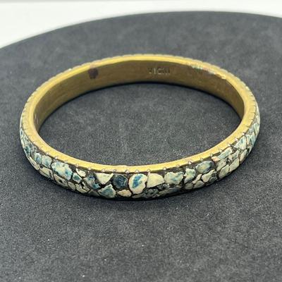 LOT 40: Mosaic Inlaid Bangle Bracelets
