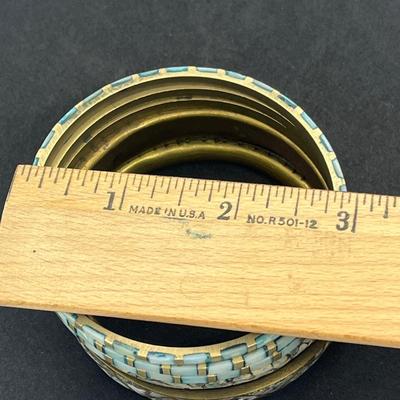 LOT 40: Mosaic Inlaid Bangle Bracelets