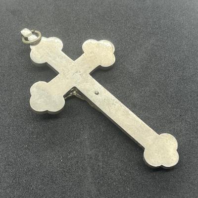 LOT 43: Antique Micro-Mosaic Crucifix Cross Pendant