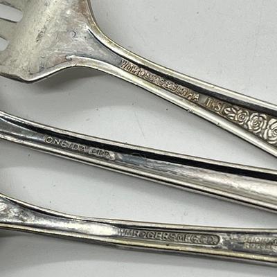 LOT 55: Silver Plated Flatware Pieces with Silver Protectors