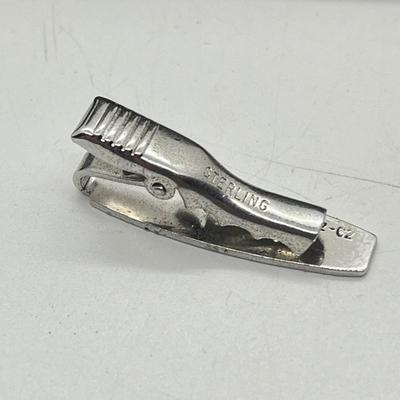 LOT 56: Men's Jewelry Lot Including Sterling Tie Clip (4.6 Grams) and 10K Pin (2.3 Grams)