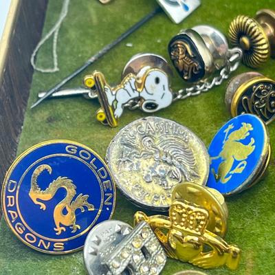 LOT 56: Men's Jewelry Lot Including Sterling Tie Clip (4.6 Grams) and 10K Pin (2.3 Grams)