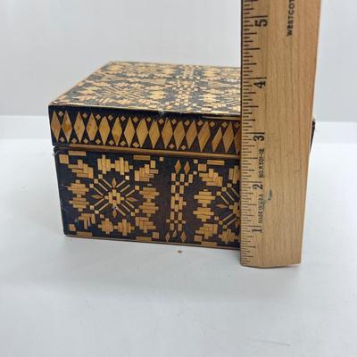 LOT 57: Craft Lot with Wooden Trinket Box