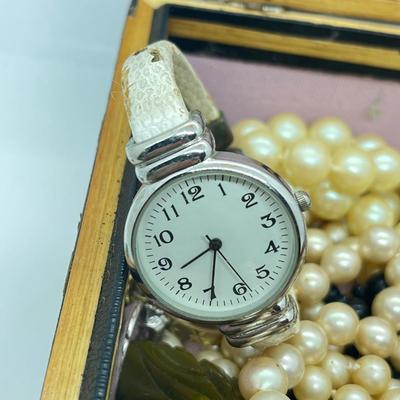 LOT 57: Craft Lot with Wooden Trinket Box