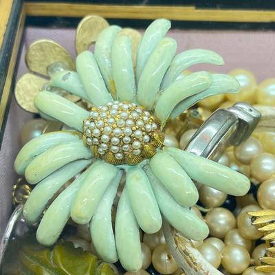 LOT 57: Craft Lot with Wooden Trinket Box