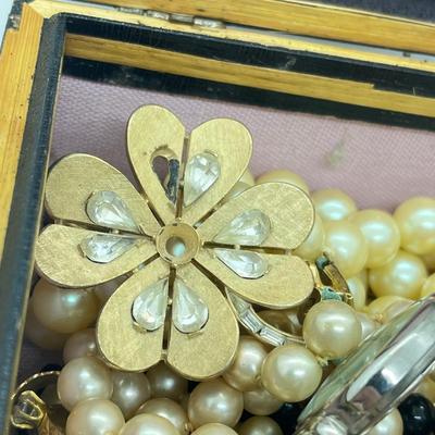 LOT 57: Craft Lot with Wooden Trinket Box