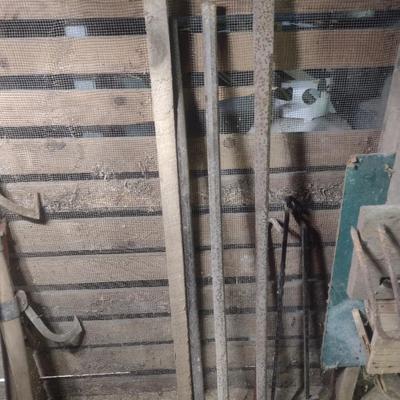 Collection of Heavy-Duty Crow Bars and Punches Various Sizes and Head Shapes
