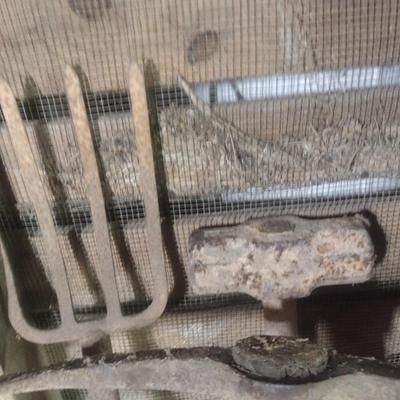 Sledgehammer, Pick Axe and Mulch Fork #C